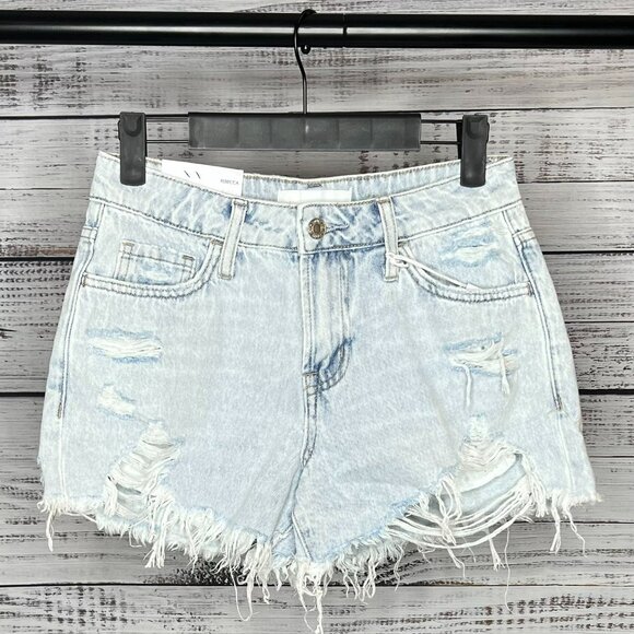 Lace Pocket Distressed Denim Short - Picture 1 of 1